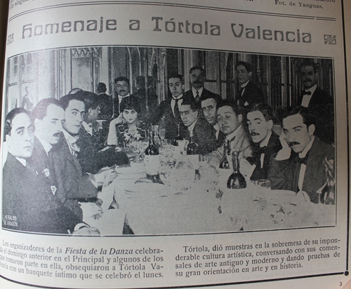 Banquete homenaje a Tortola Valencia
                Zaragoza 1915