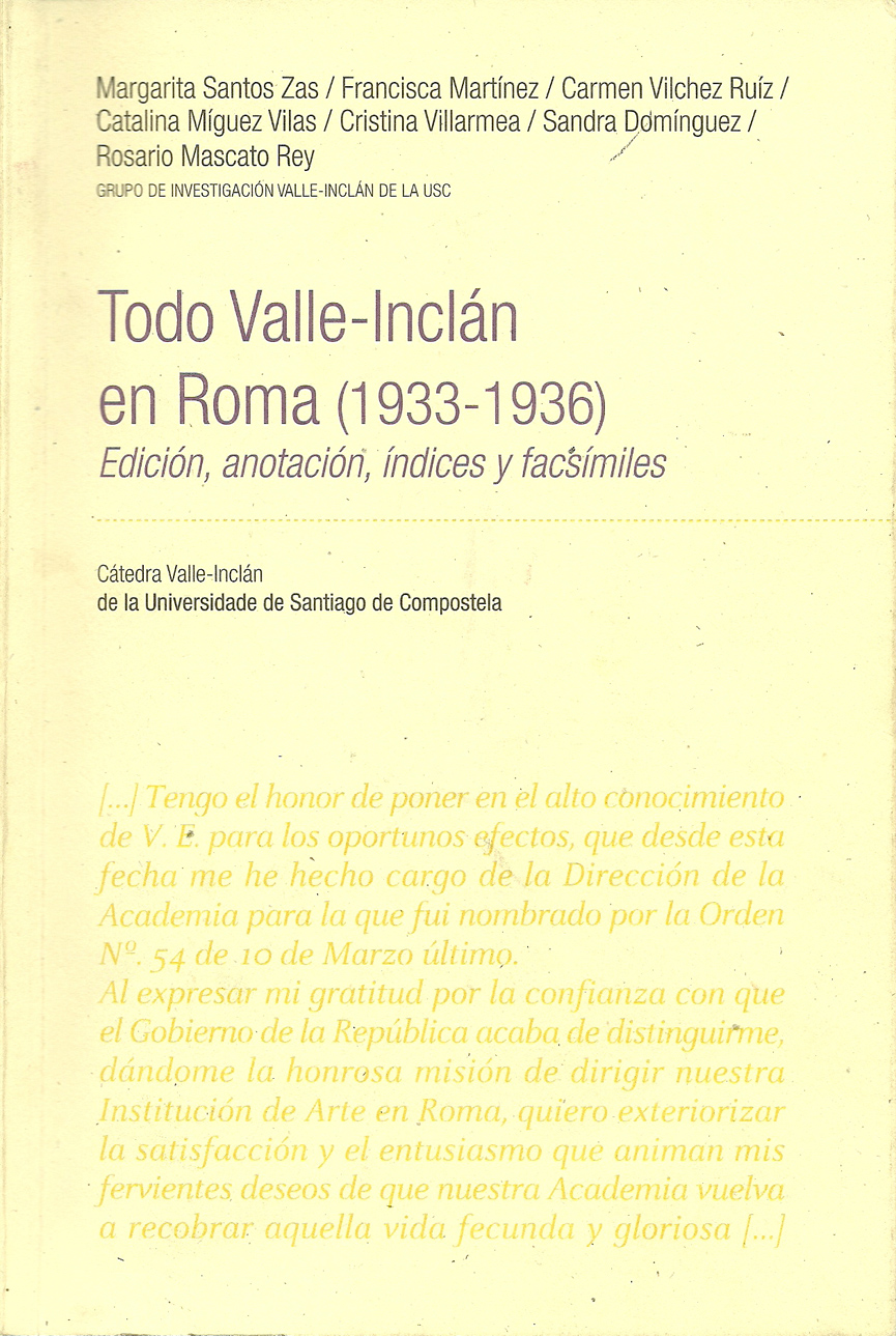 Todo Valle-Inclán en Roma (1933-1936)