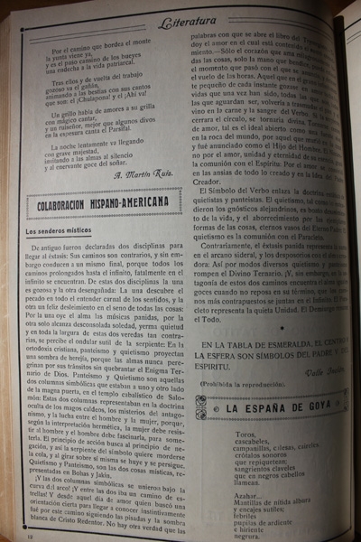 Valle Inclan Los senderos misticos Juventud
                  (Zaragoza) 1915