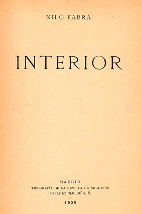 Portada de Interior (1905) de Nilo Fabra